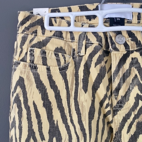 NWT Current/Elliott Zebra Jeans Y2K Street Style Cropped Straight Leg Size 24 - Picture 17 of 17
